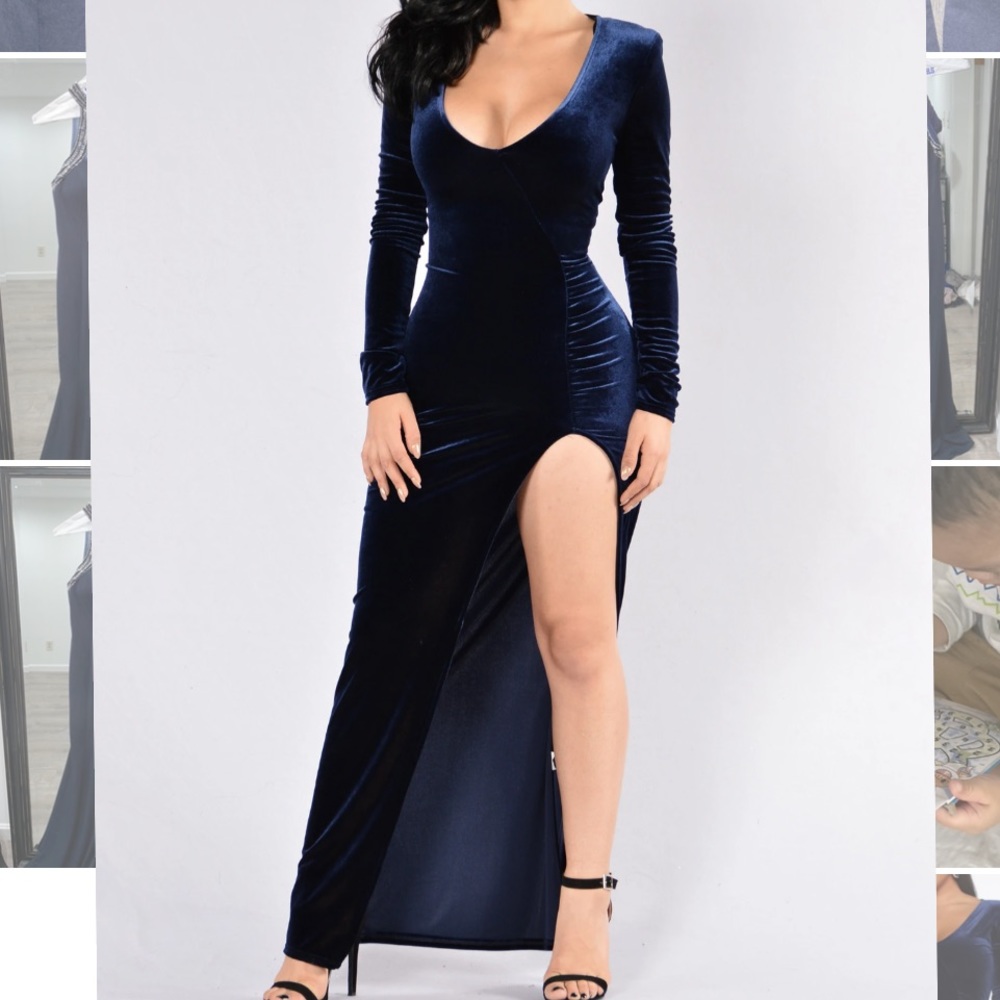 Sexy v neck Navy slit dress! Get it off my hands! Accepting any offer!